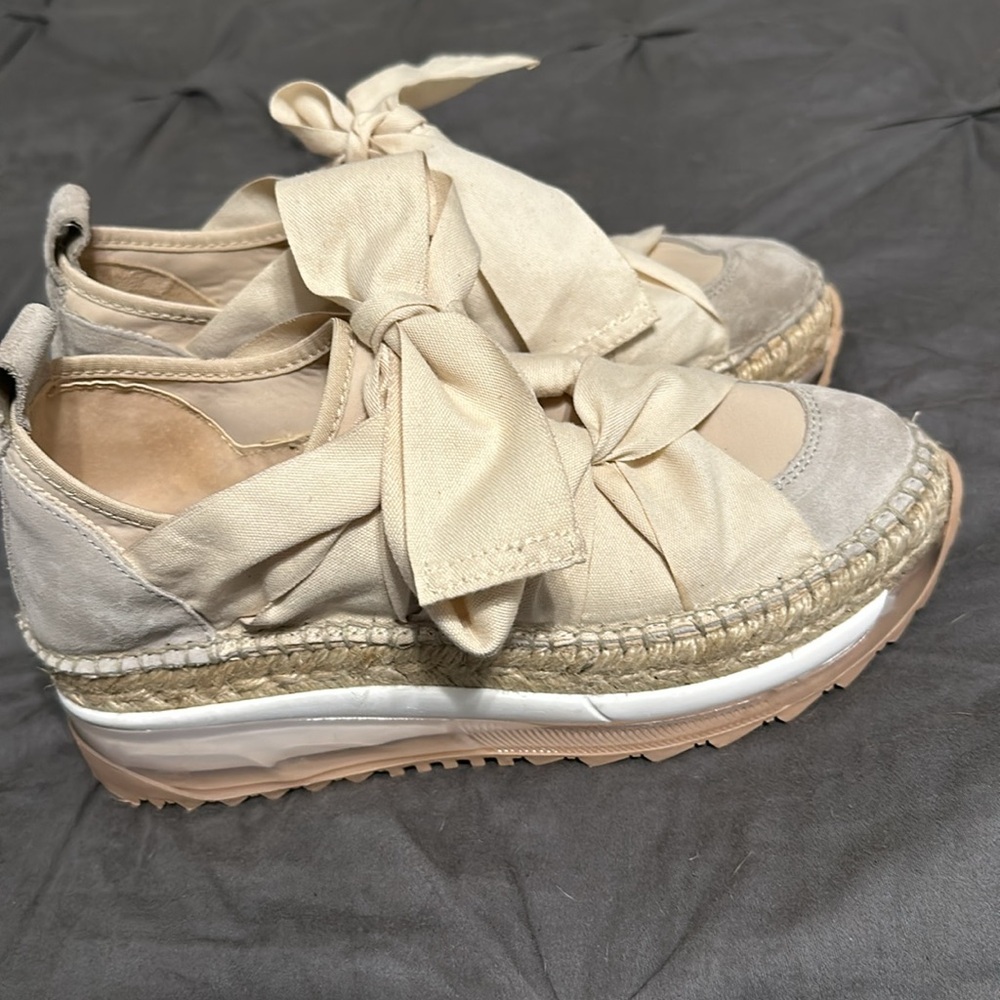 Free People Cream and Tan Espadrille Platform Sneaker - Picture 5 of 12